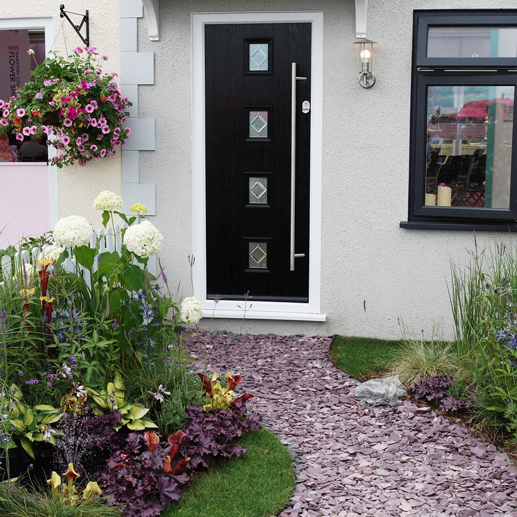 Front garden with purple slate stones