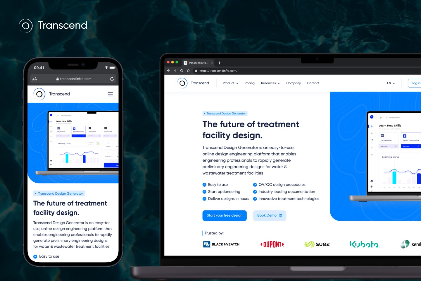 Transcend landing page