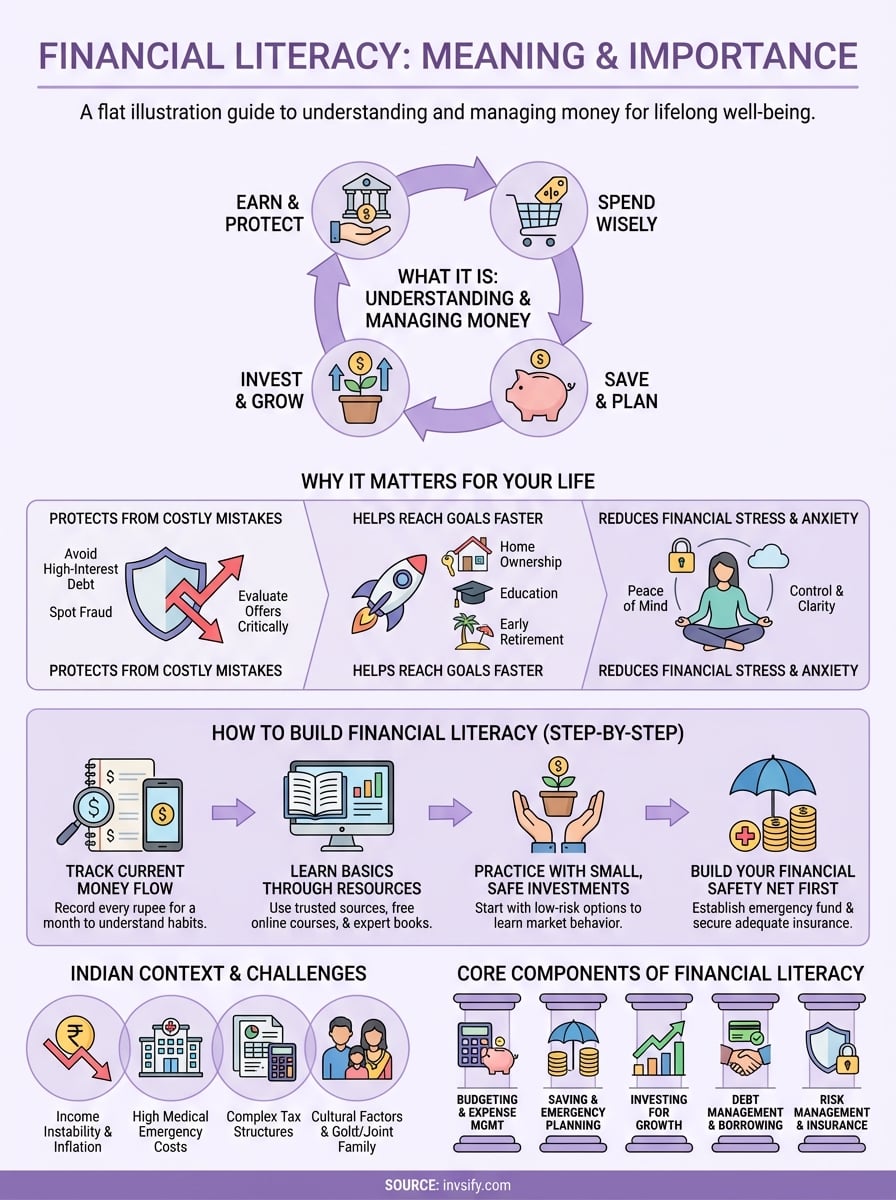 financial literacy meaning infographic