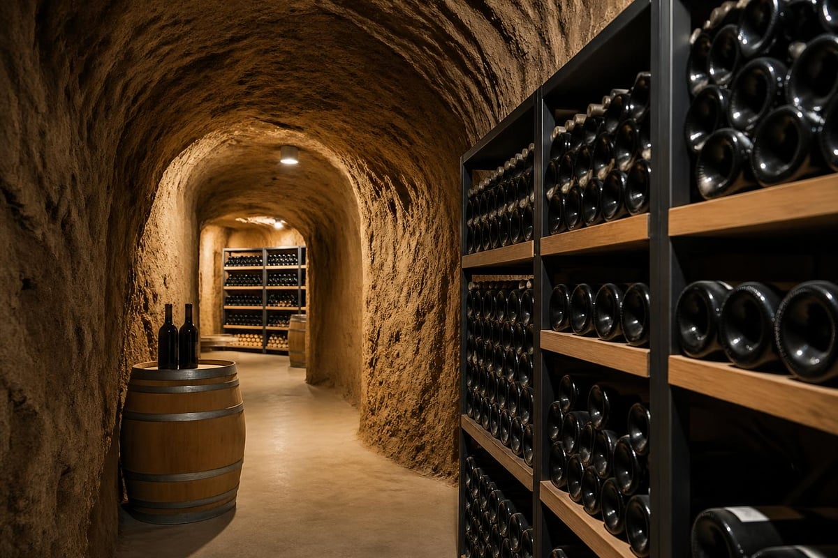 In floor wine cellar thermal benefits