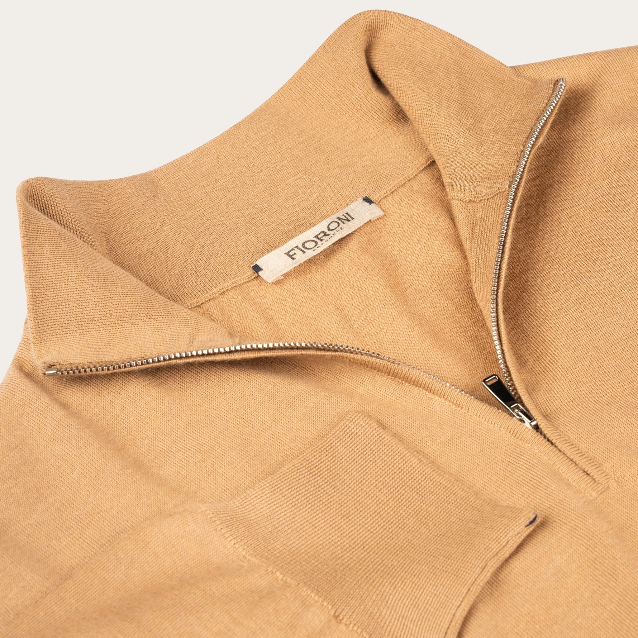 Lightweight Half - zip cashmere and silk sweater - Mandelli UK