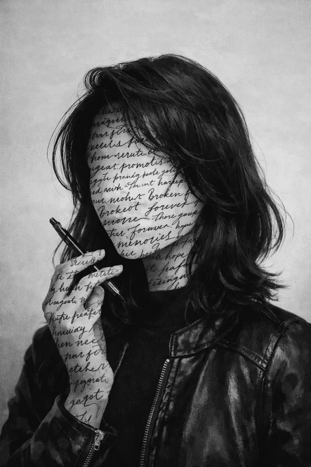 a blurry photo of a person standing in front of a wall