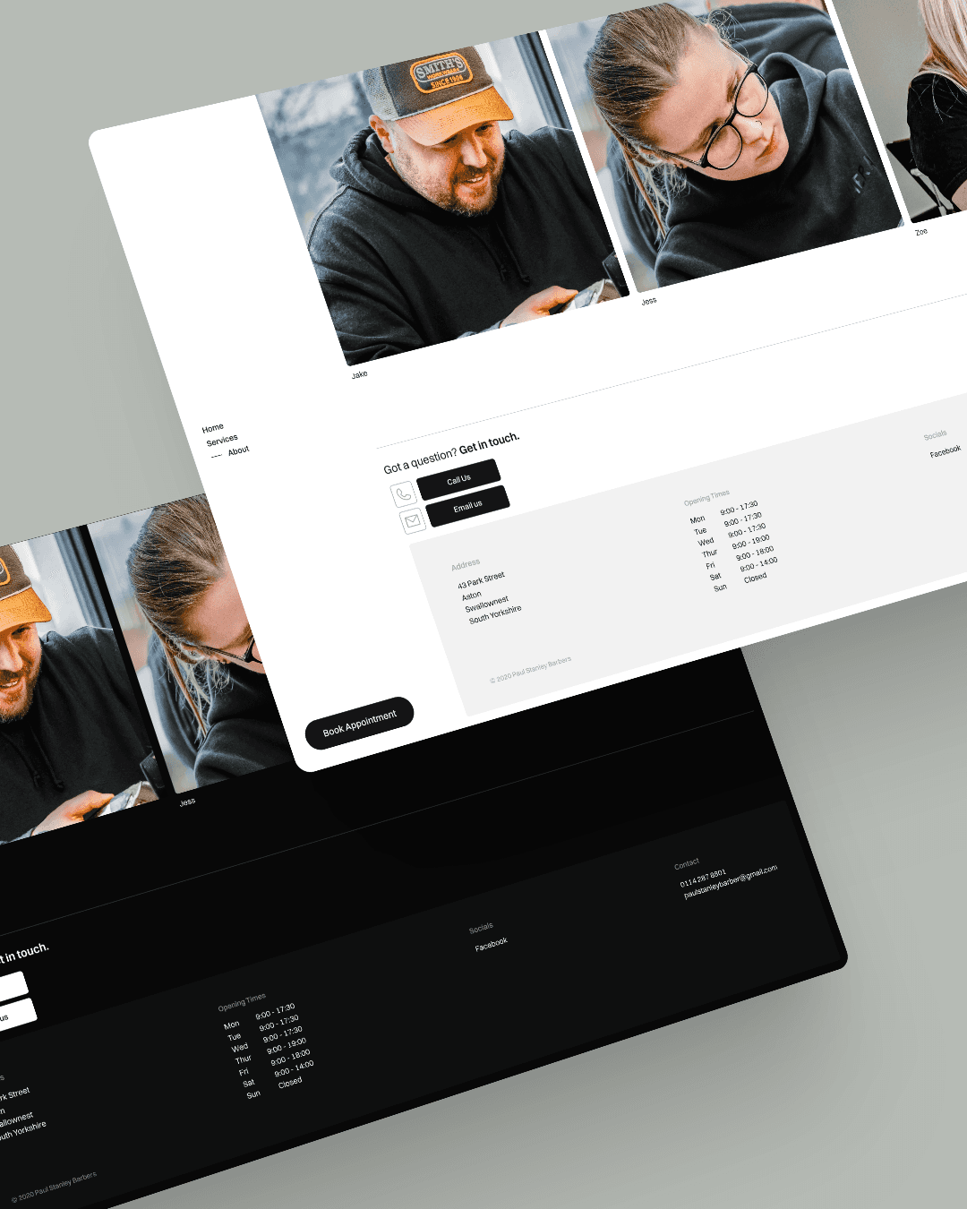 Mobile mockup of The Kudo Studio minimalist website design, showcasing clean typography and a no-code web design layout.