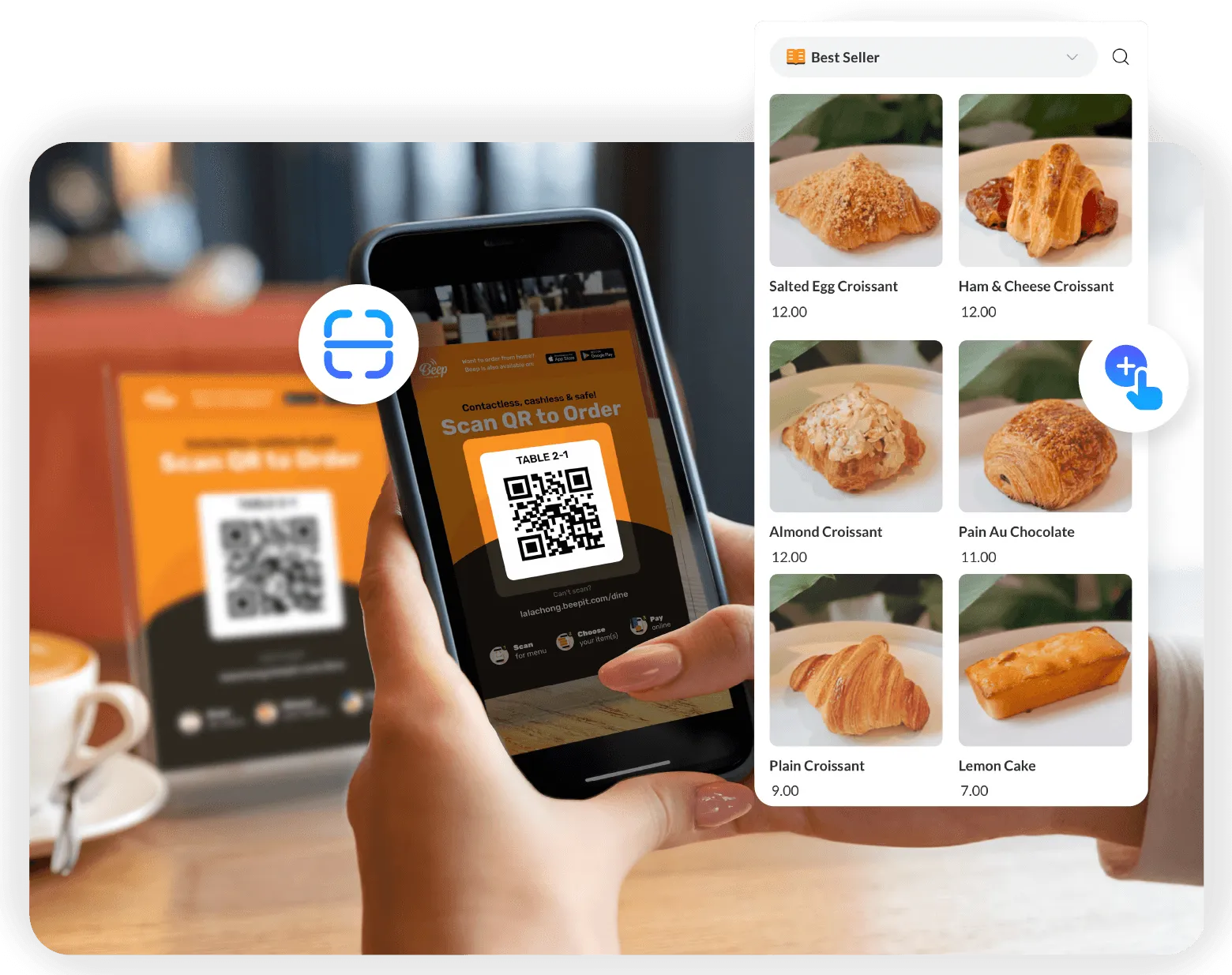 Malaysian F&B customer placing contactless orders via QR Order & Pay with StoreHub POS.