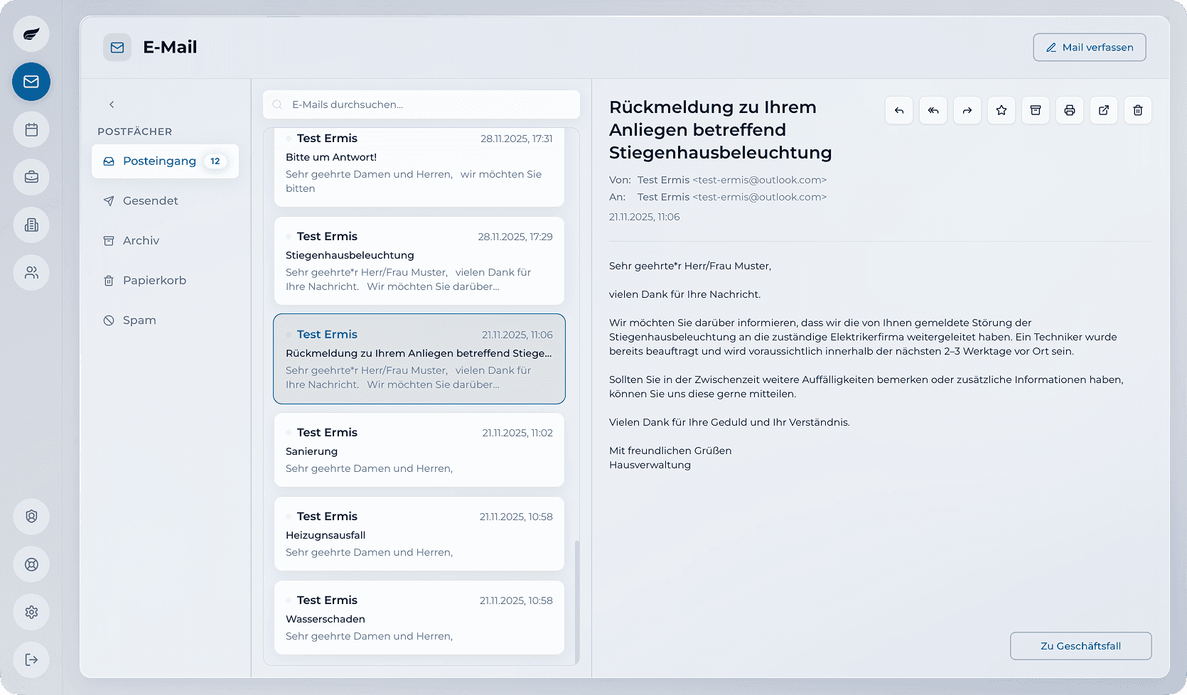 Ein Bild der Email-Komponente