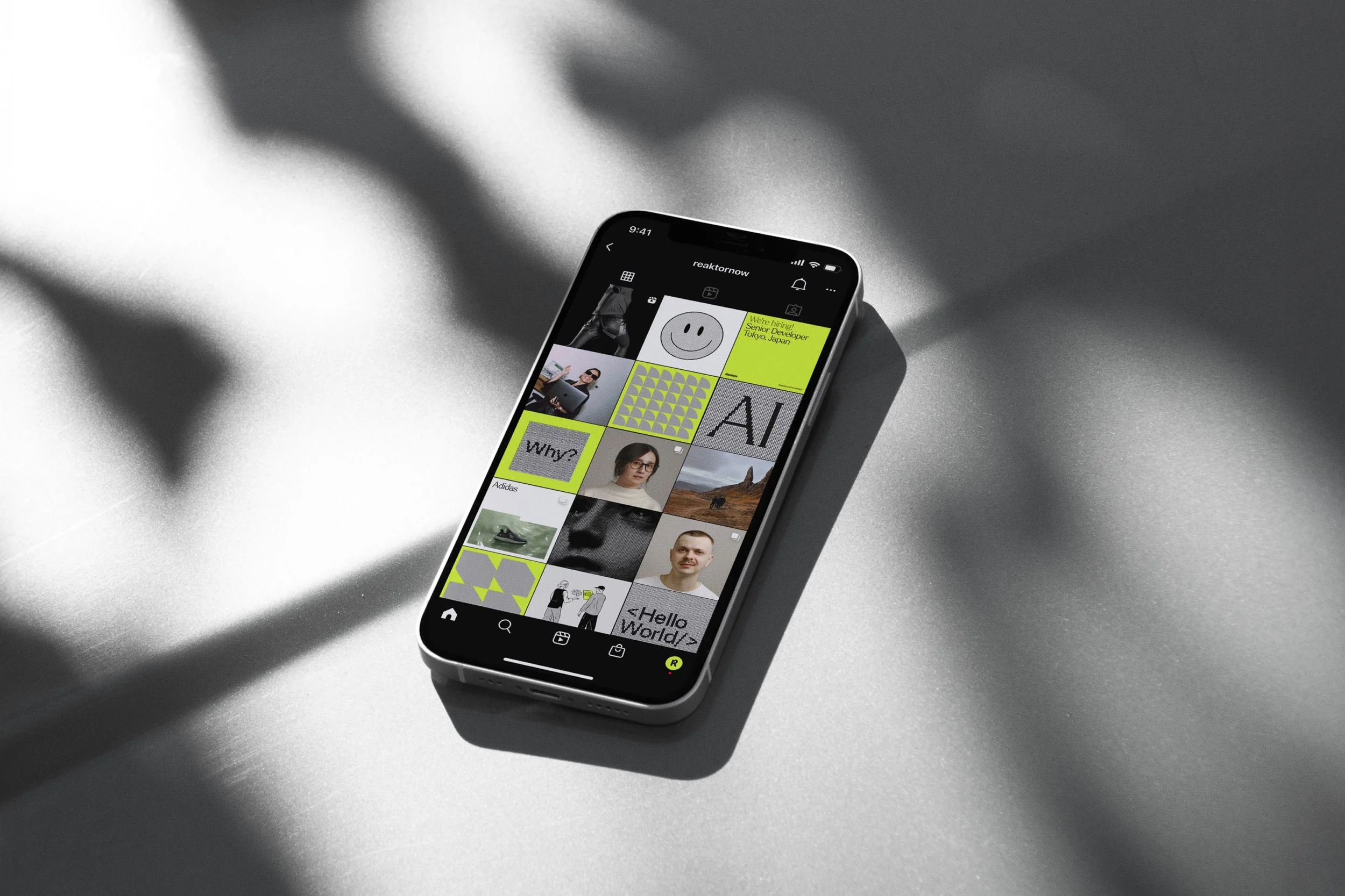 Social media feed for Reaktor, a global design and technology consultancy.
