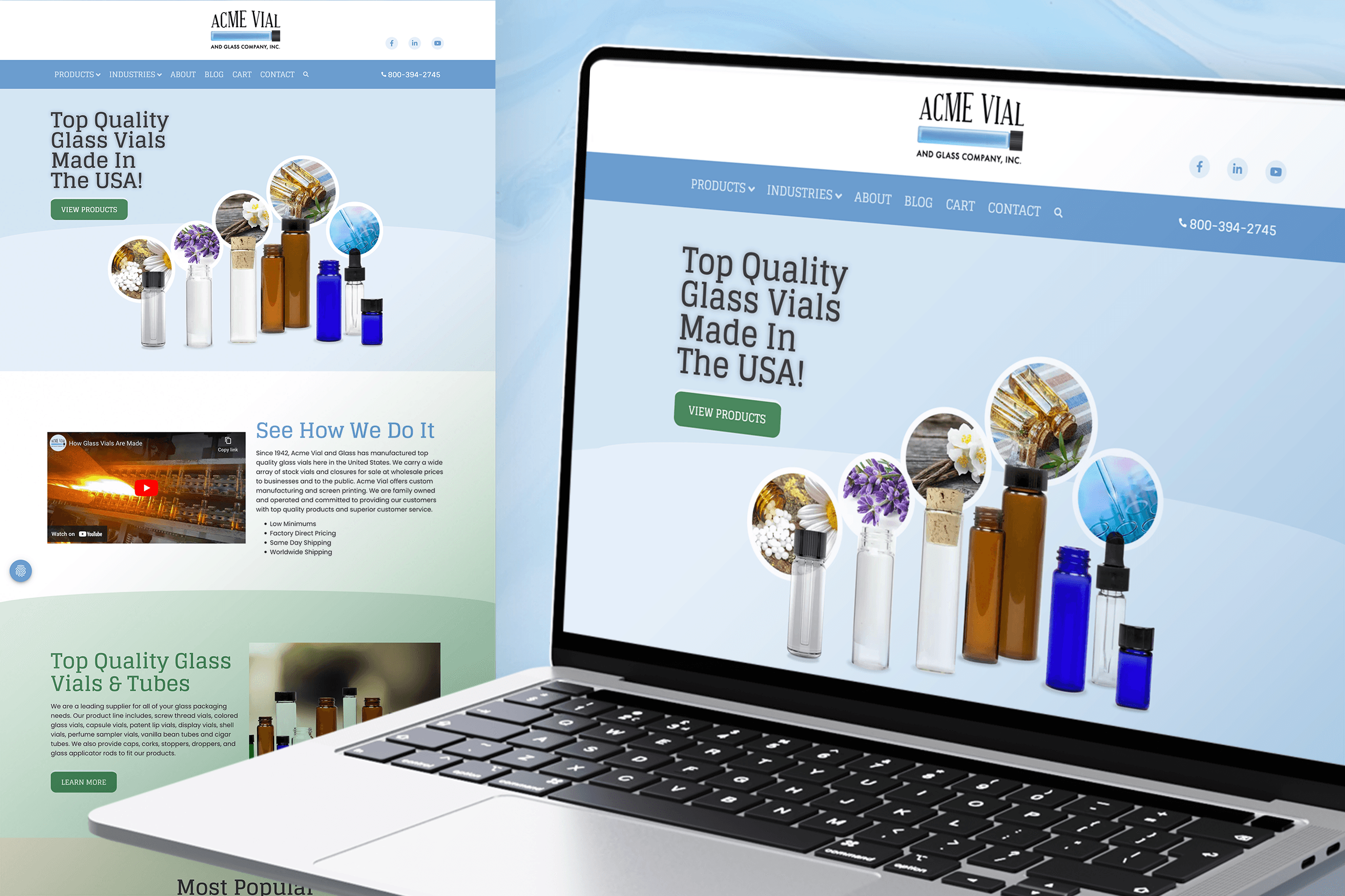 Acme Vial Website Design