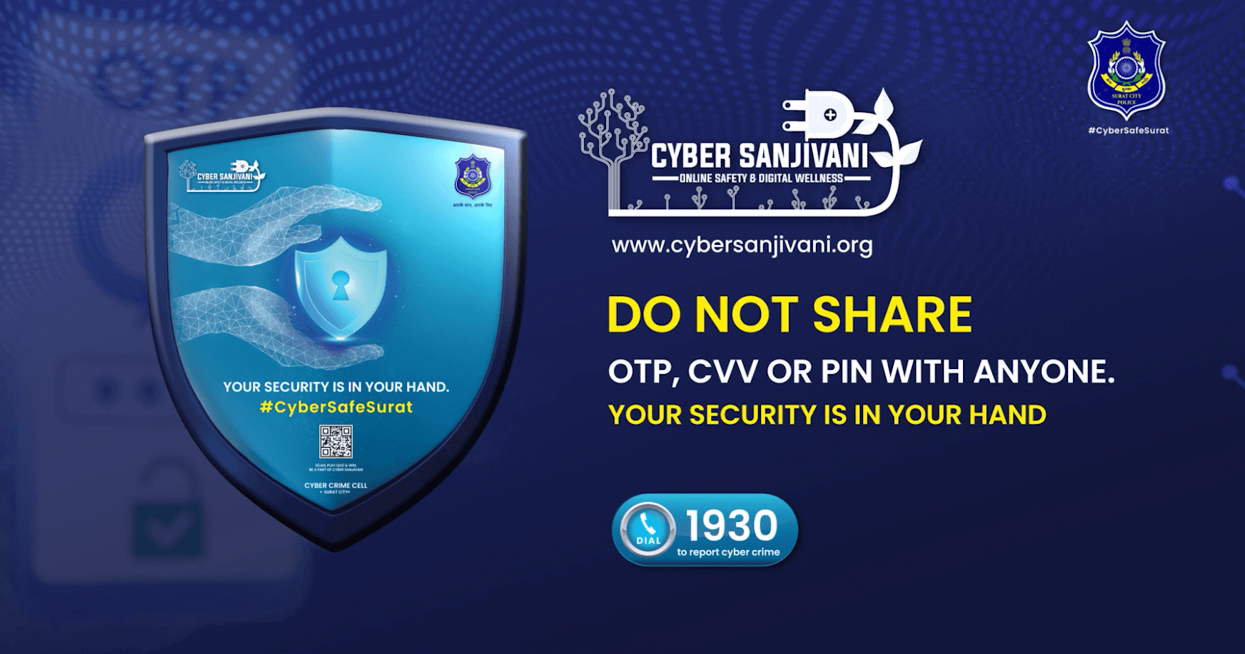 Cyber Sanjivani awareness video about OTP fraud and mobile data protection