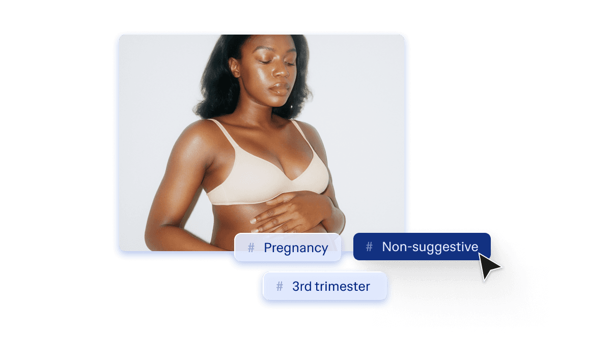 Expert human annotator classifying pregnancy-related images using Reliabl.ai's collaborative annotation platform for reliable AI dataset creation
