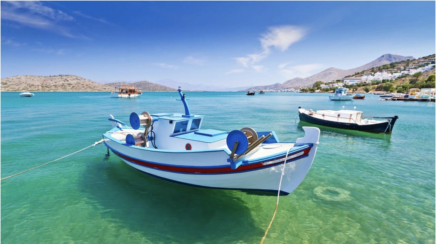 Boats in Mediterranean sea