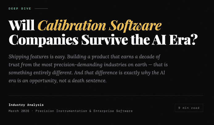 Will Calibration Software Companies Survive the AI Era?