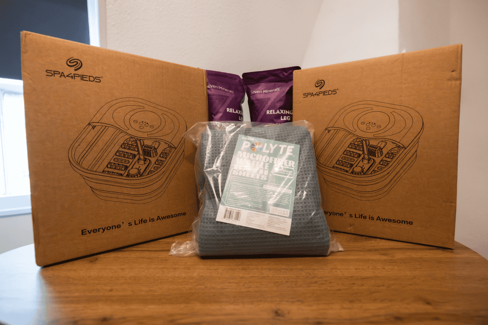 Foot spas, towels and accompanying supplies donated by Pinta to CAMEO Care.
