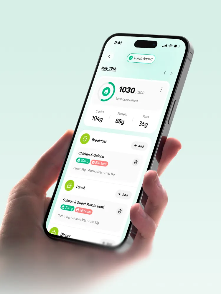 Neura Health Meals Screen UI