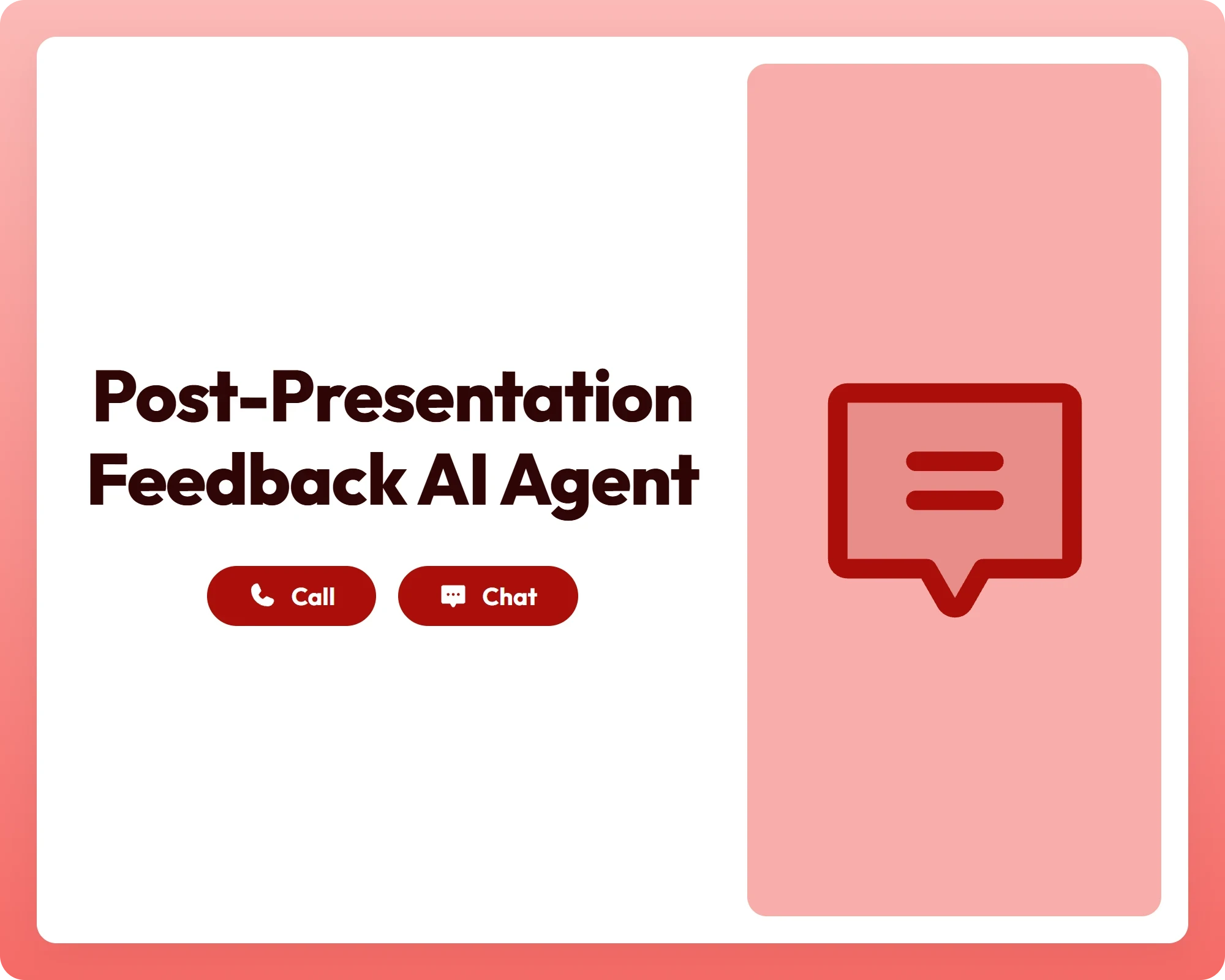 ai survey agent supports call and chat with message panel