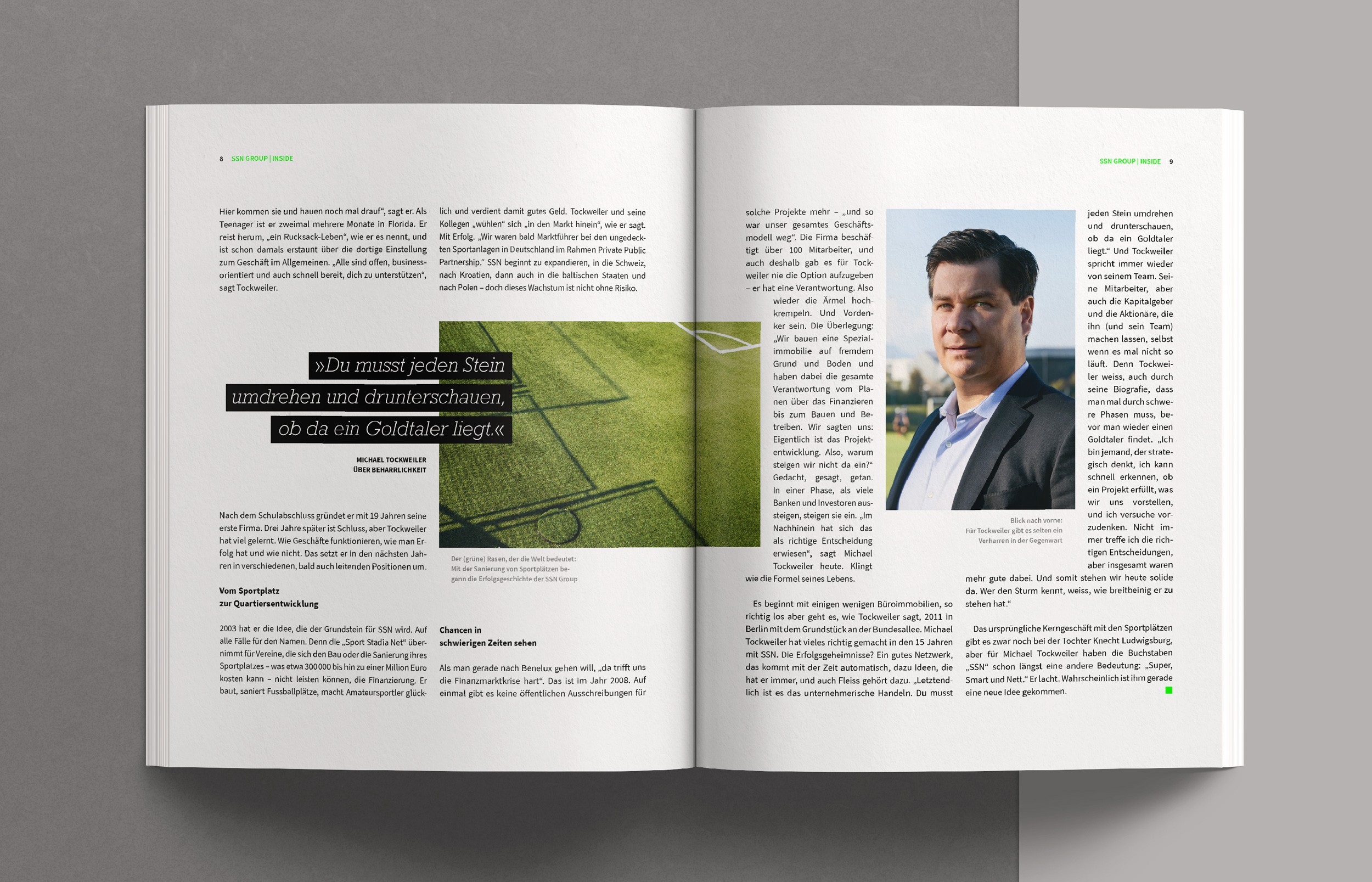 Editorial Design für das Magazin INSIDE – präzise Raster, klare Bildsprache und typografische Balance
