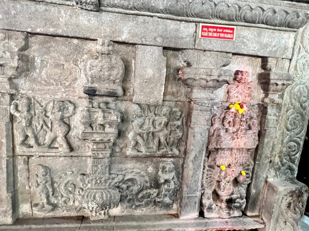 Exquisite carvings in Halasuru Someshwara temple.