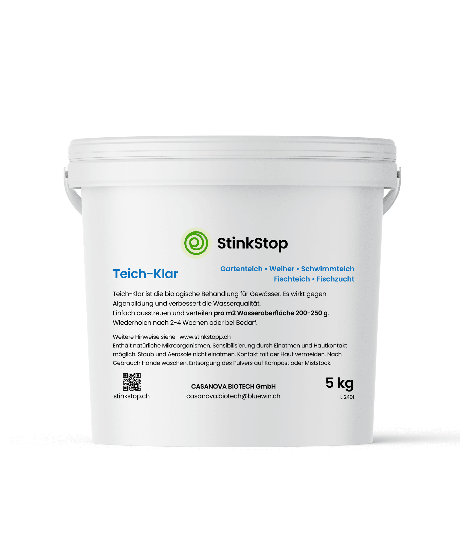 StinkStop Teich-Klar 5kg auf weissem Hintergrund