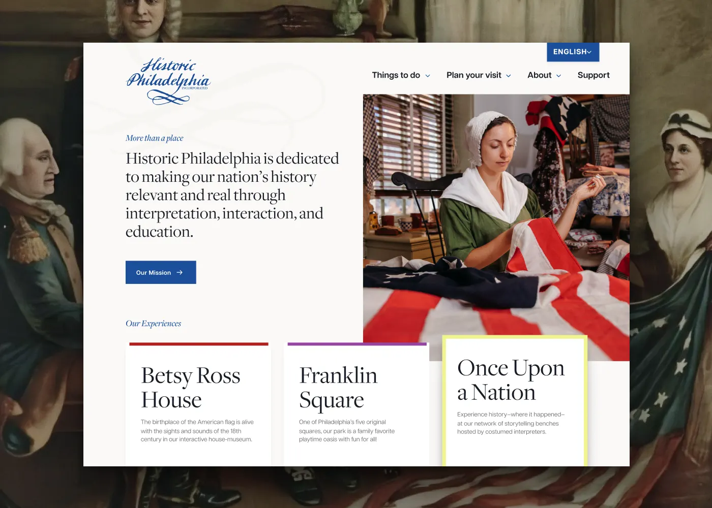 Historic Philadelphia website design by Armor