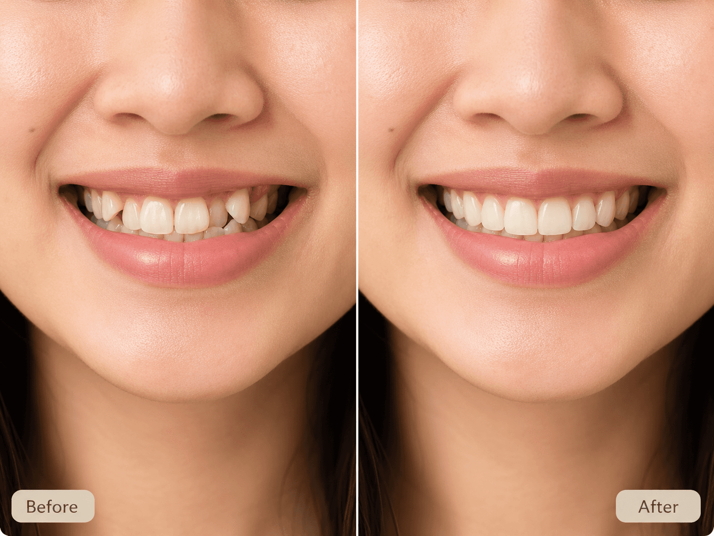 Sebelum dan Sesudah Pemakaian Behel Sapphire