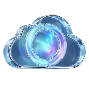 Transparent cloud with glowing blue core