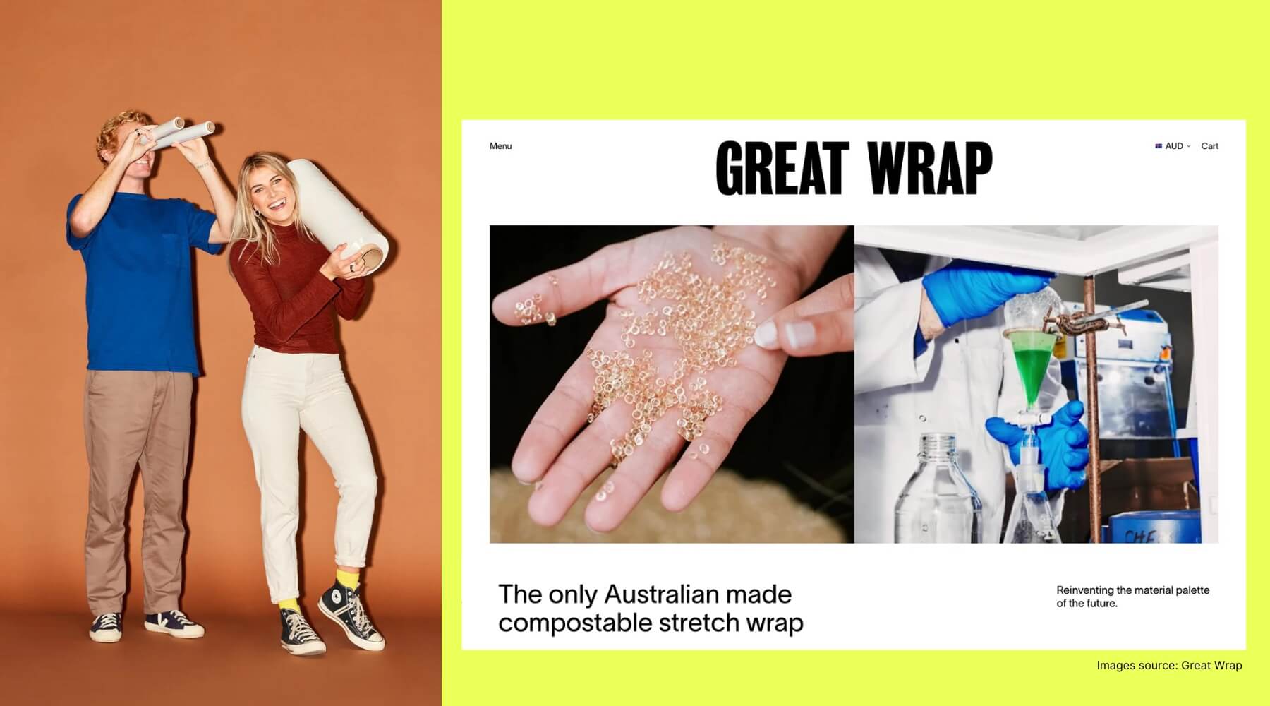 Great Wrap founders and homepage