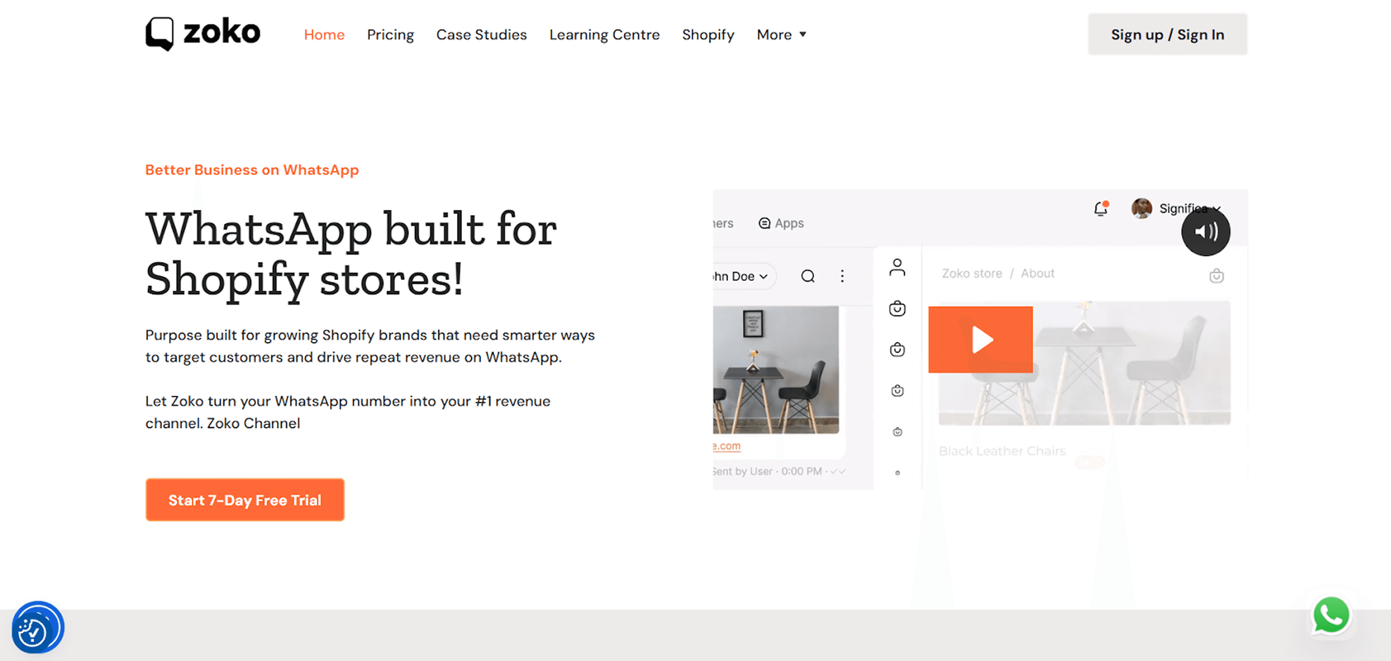 Zoko’s main website page