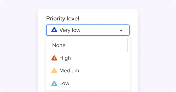 priority levels labels