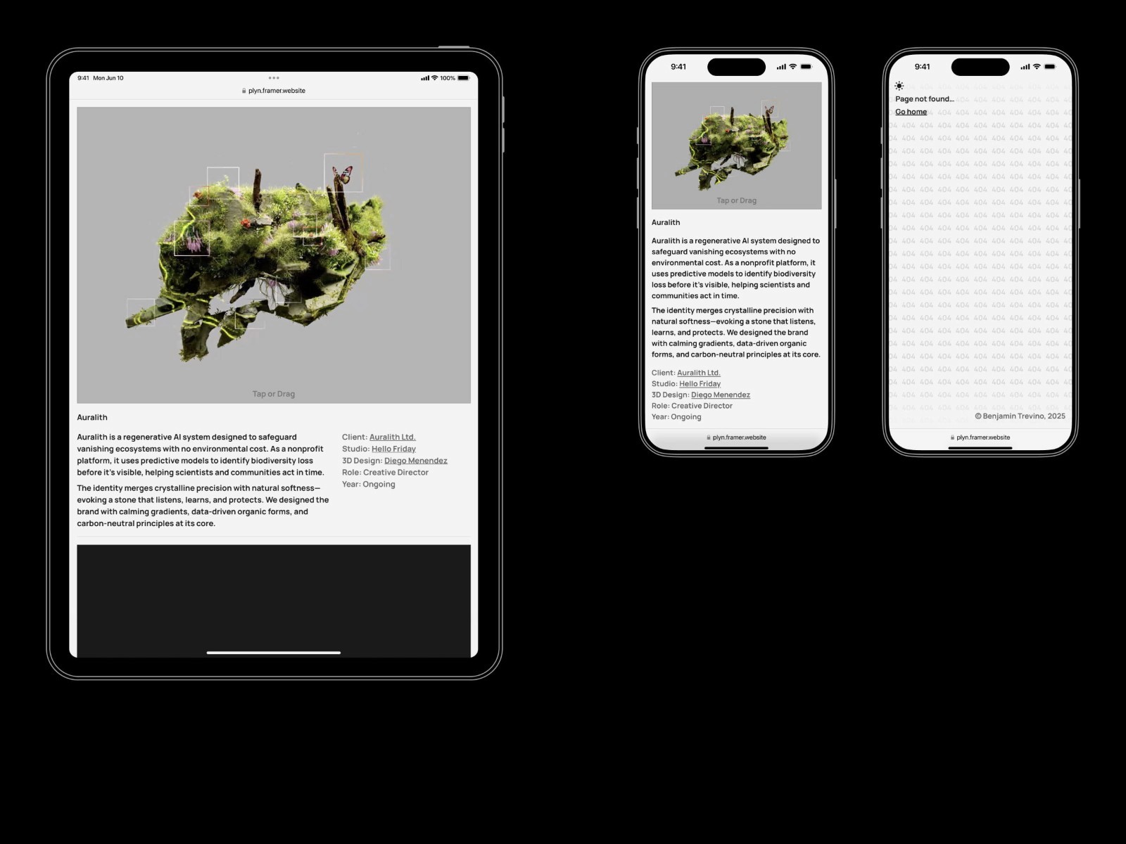 Plyń ultra‑minimal black and white template
