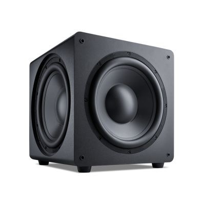 Black subwoofer with two woofers