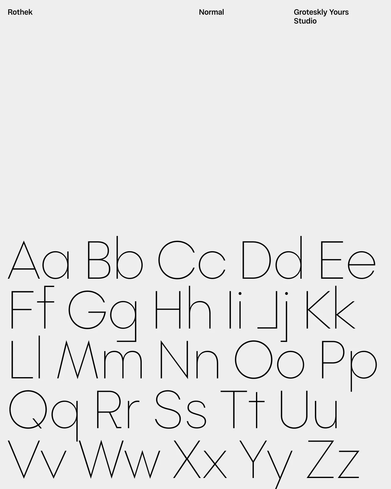 Rothek alphabet