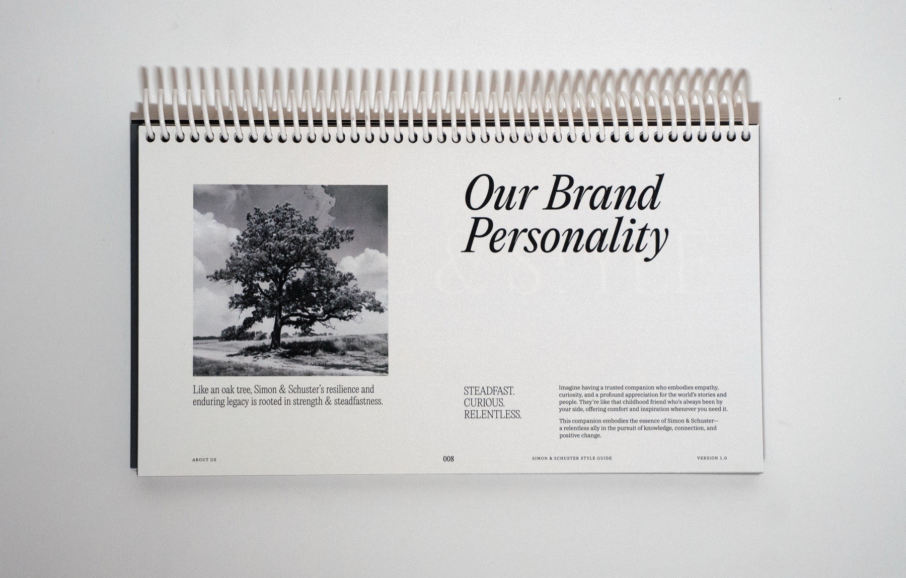 Simon & Schuster brand guidelines spread 8