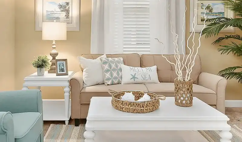 Interior - Image of a sofa in a modern living room setting. Real Estate Photography Orlando