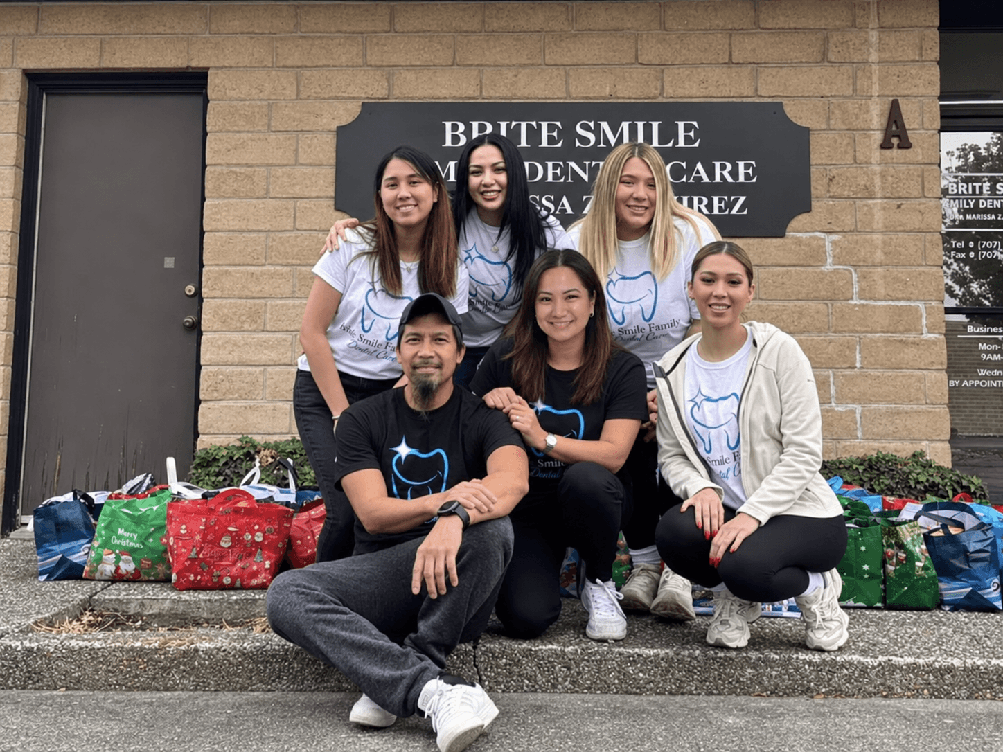 The Brite Smile Family Dental Care team outside the office