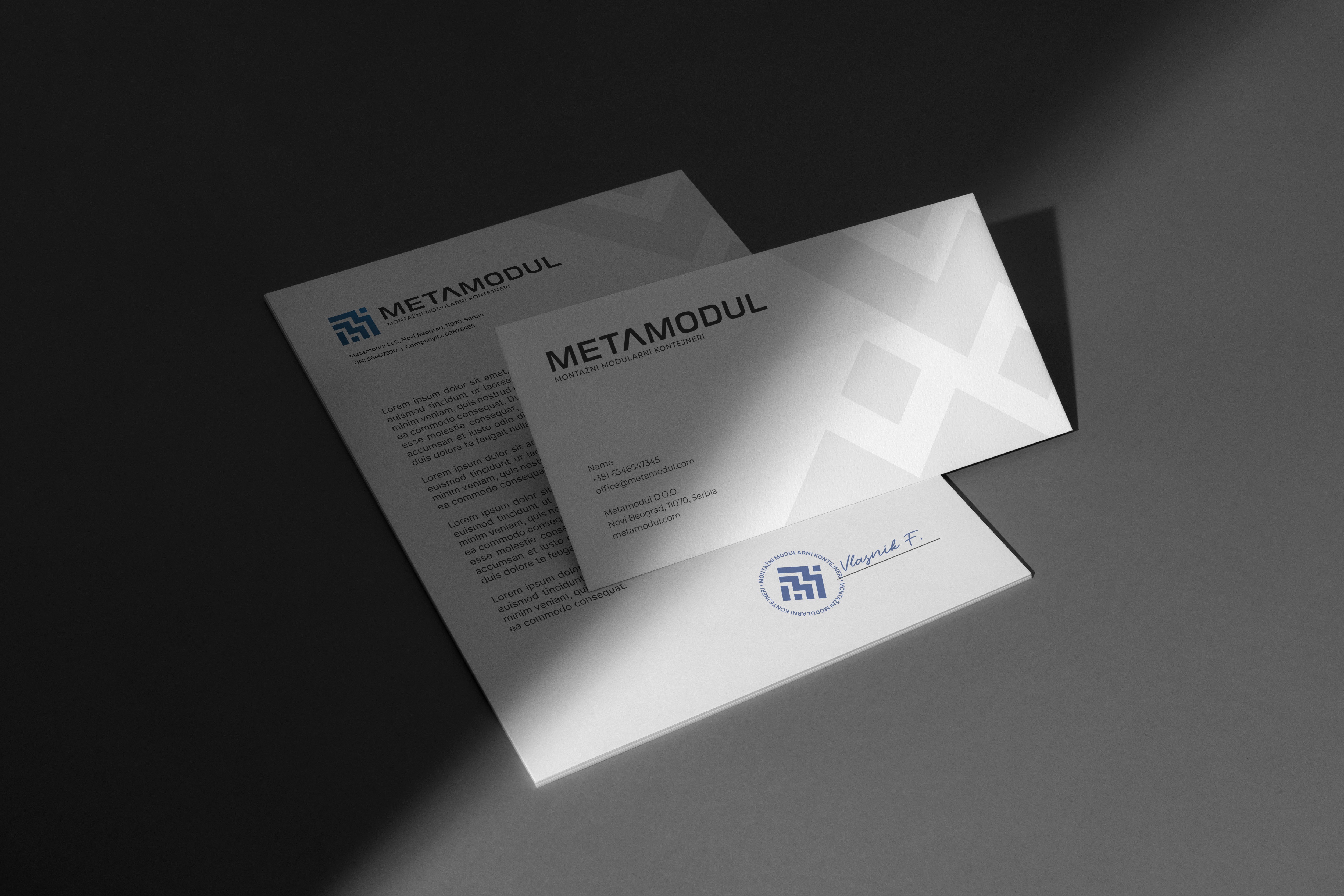 Construction Company Letterhead And Envelope In UseIn Use