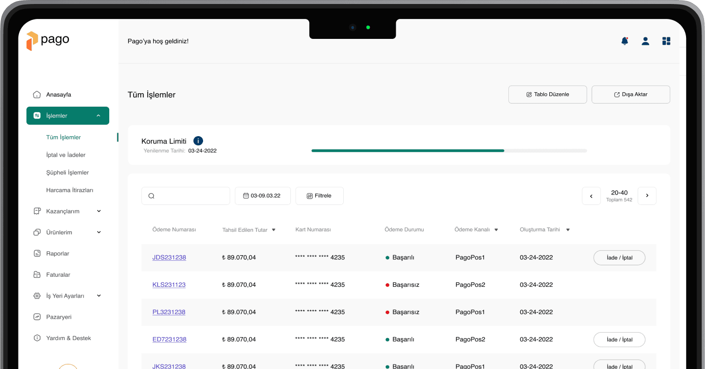 mockup of transaction page of pago