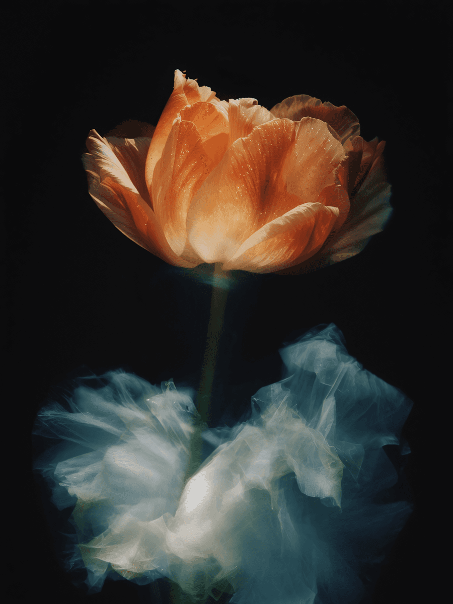 Majestic mountain peak at sunset with clouds