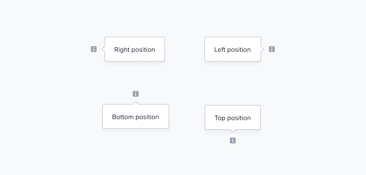 4 different placement tooltips.