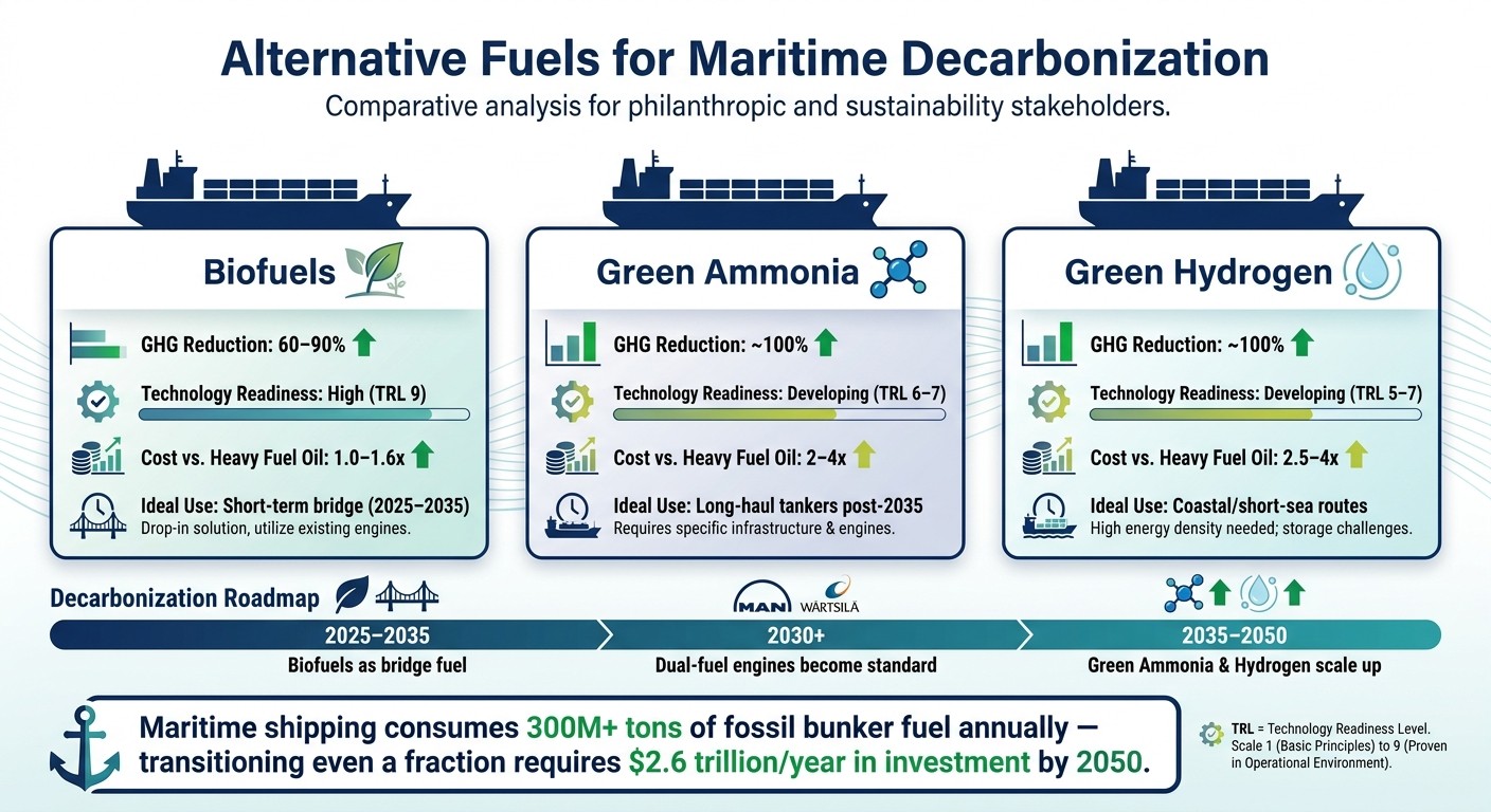 Alternative Fuels for Maritime Decarbonization: Cost, Readiness & Impact
