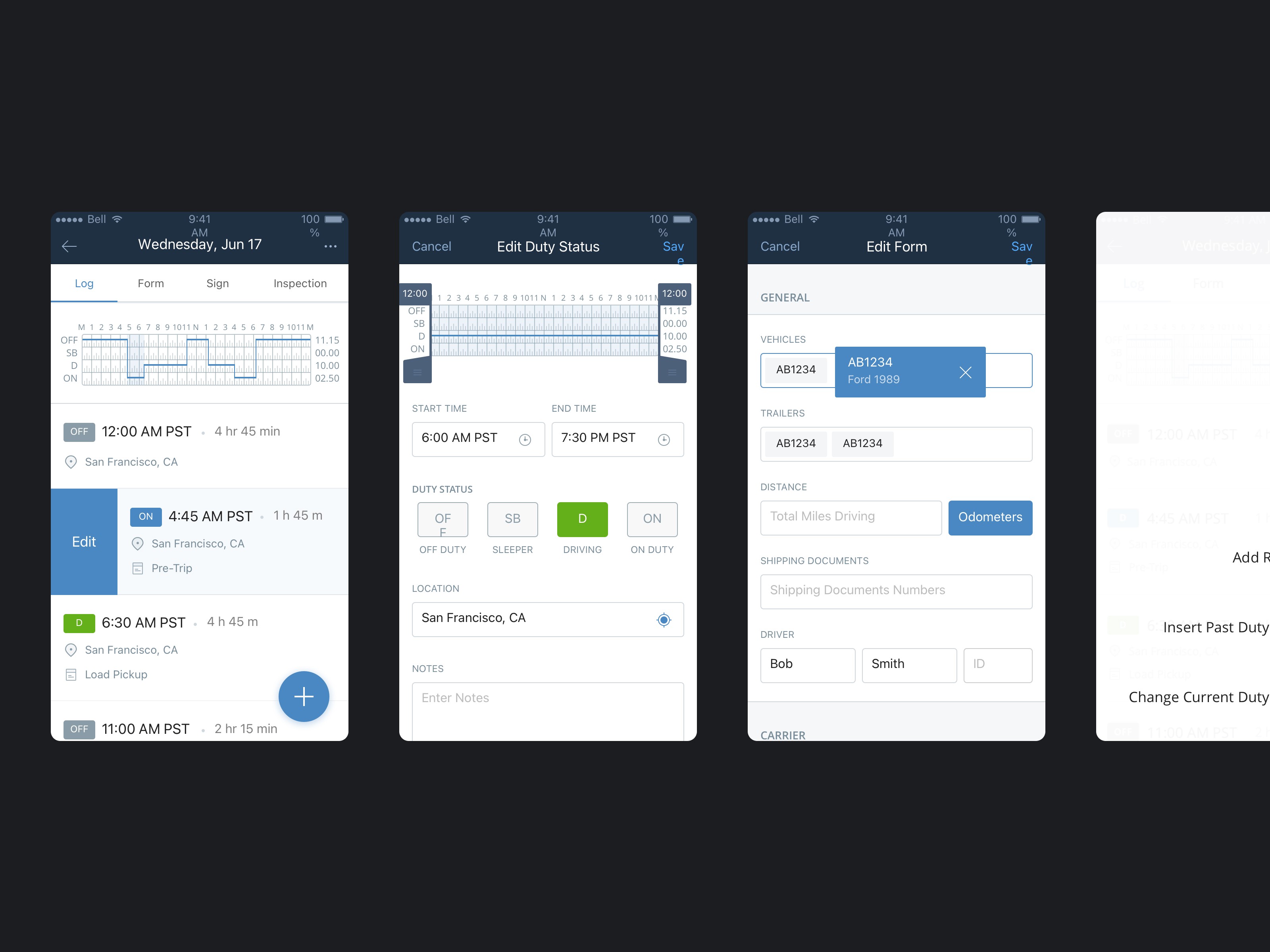 Motive mobile app - managing logs experience for drivers
