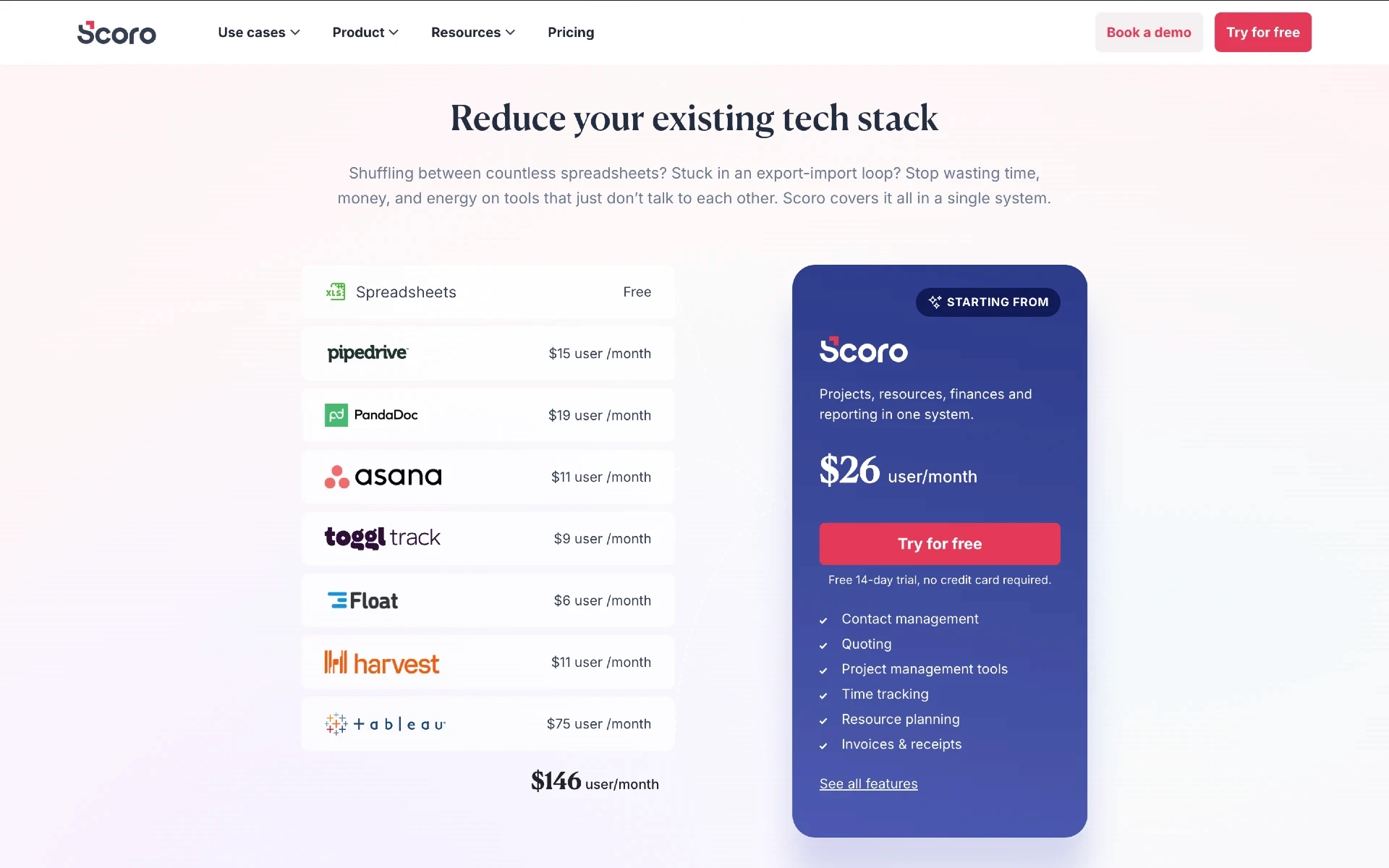 A pricing section example on a SaaS landing page