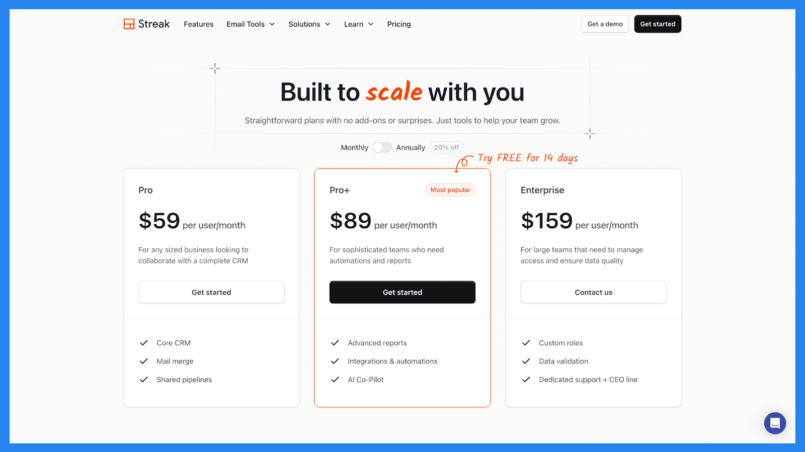 Streak Pricing Plans