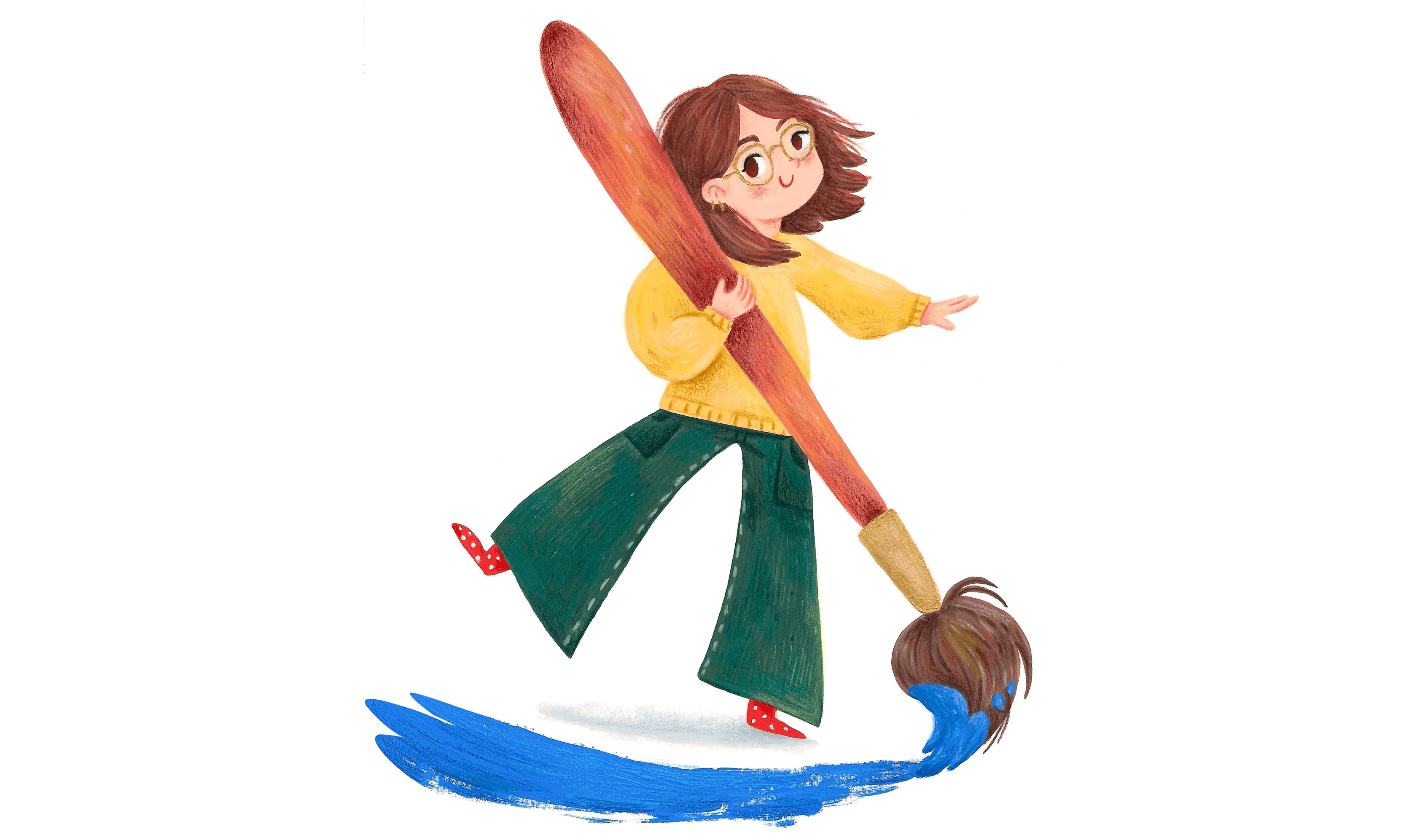 selfportrait with a brush