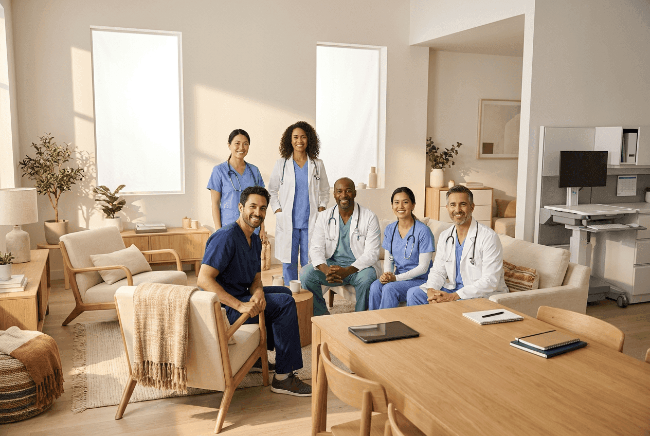 a group of doctors smiling for a picture