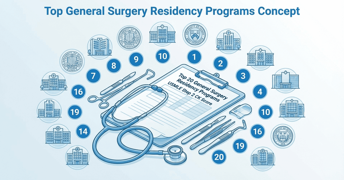 Cover: Top General Surgery Residency Programs: Step 2 Score Requirements & Match Tips 2026