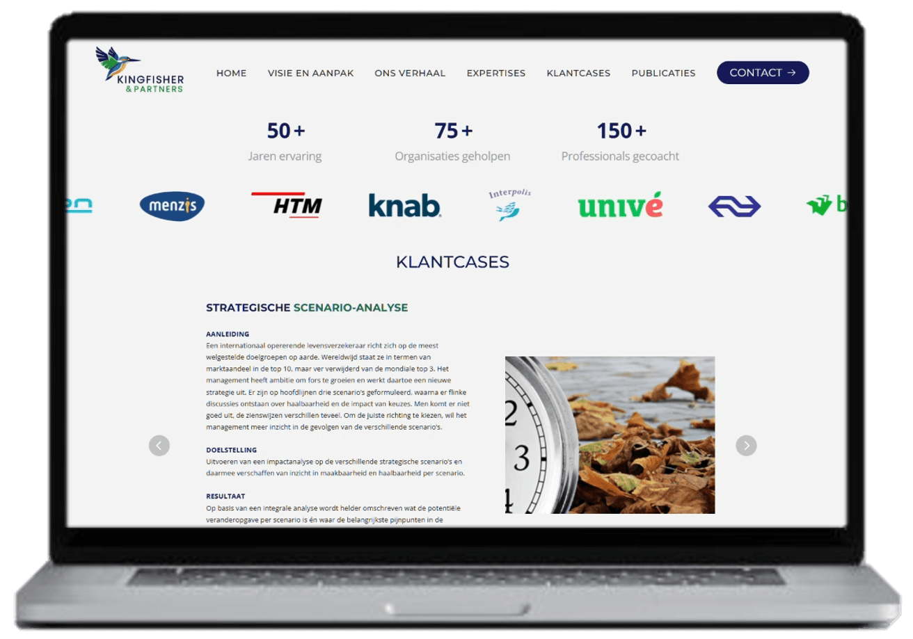 Professioneel website ontwerp en visuele identiteit voor adviesbureau