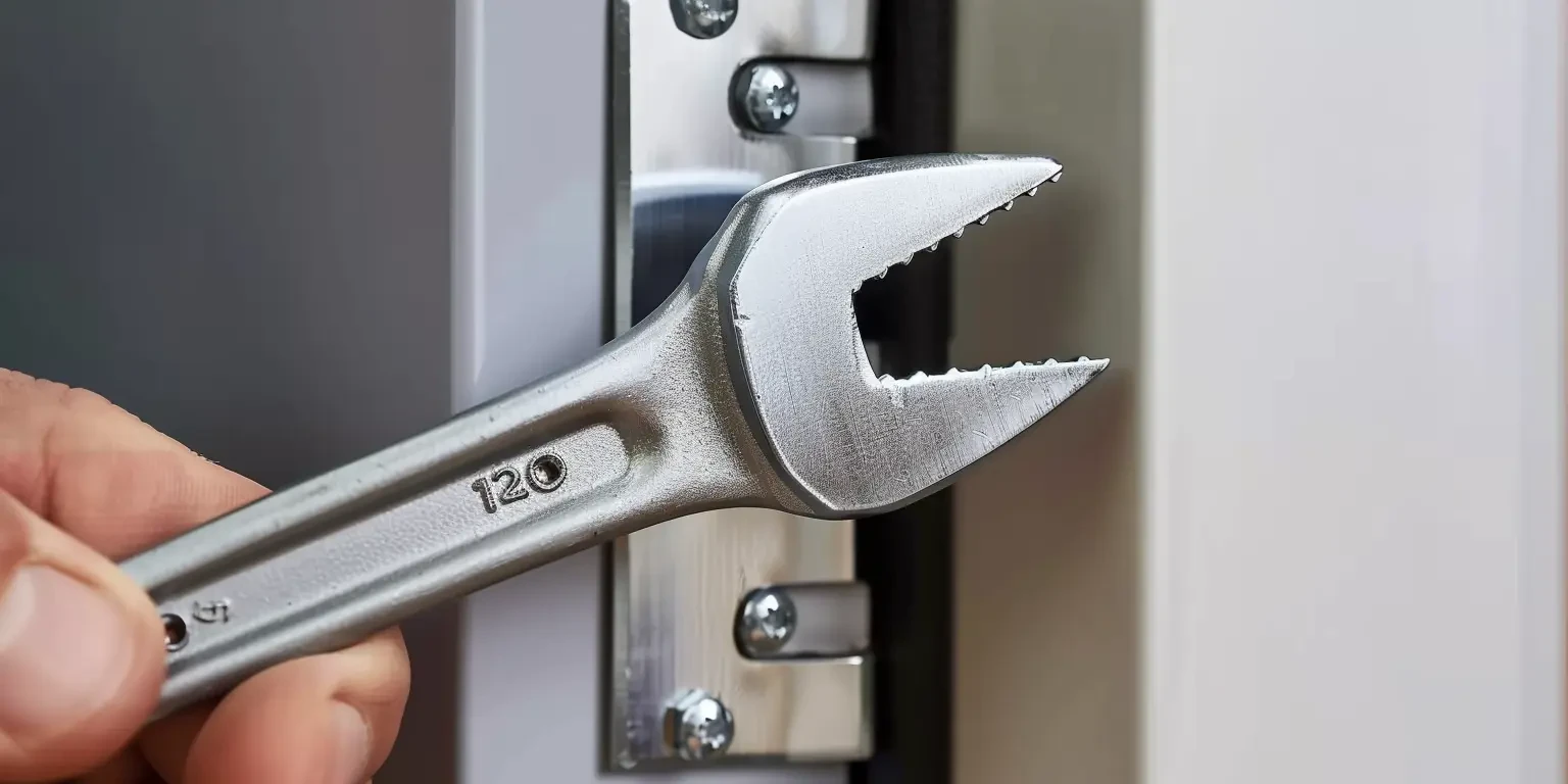 crescent-wrench-to-adjust-door-hinge