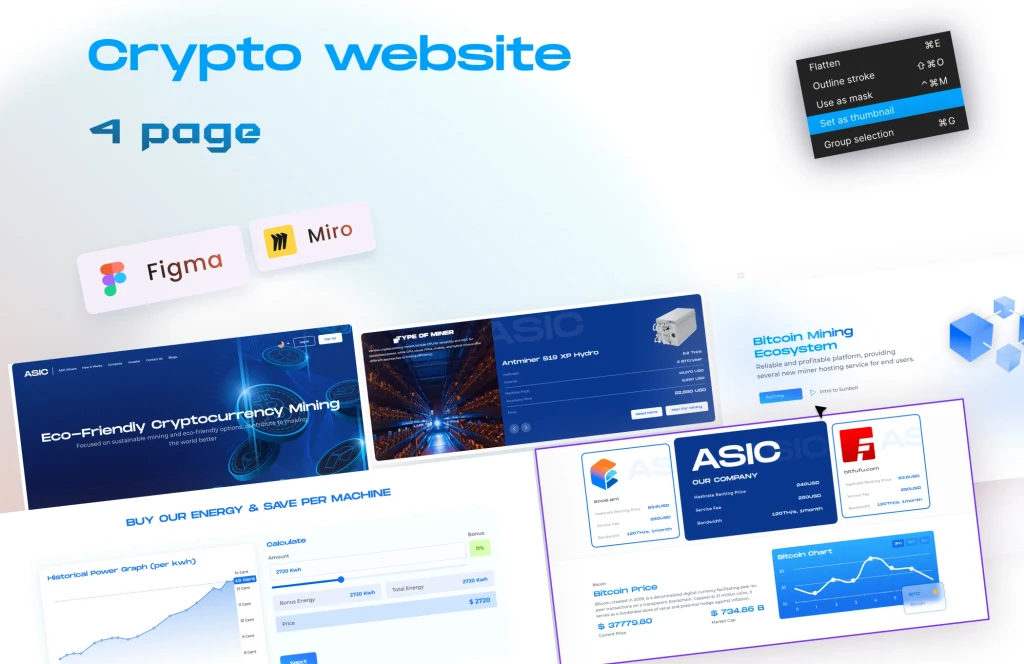 Crypto mining website design