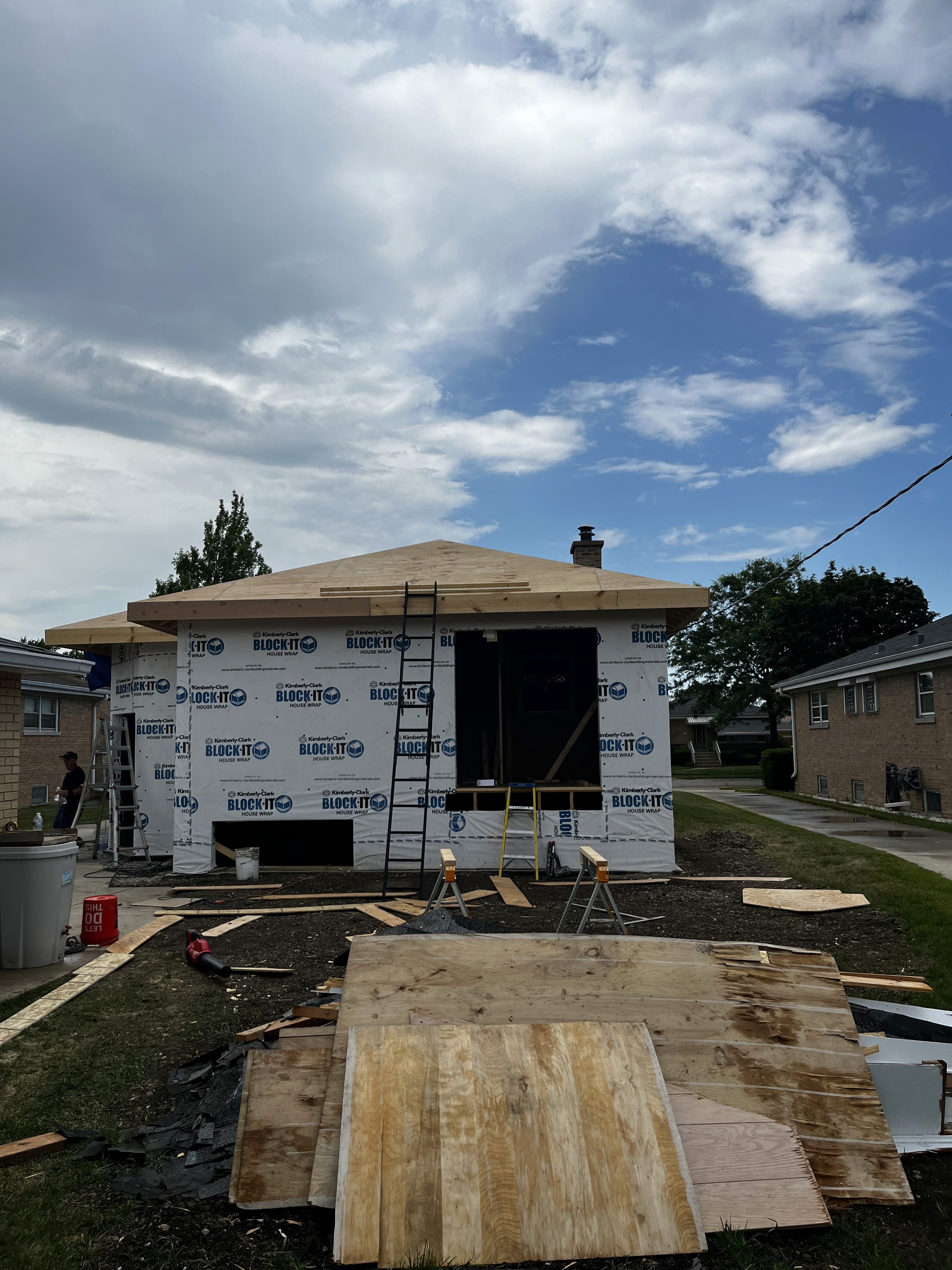 Structural framing for a residential home addition by JKH Construction