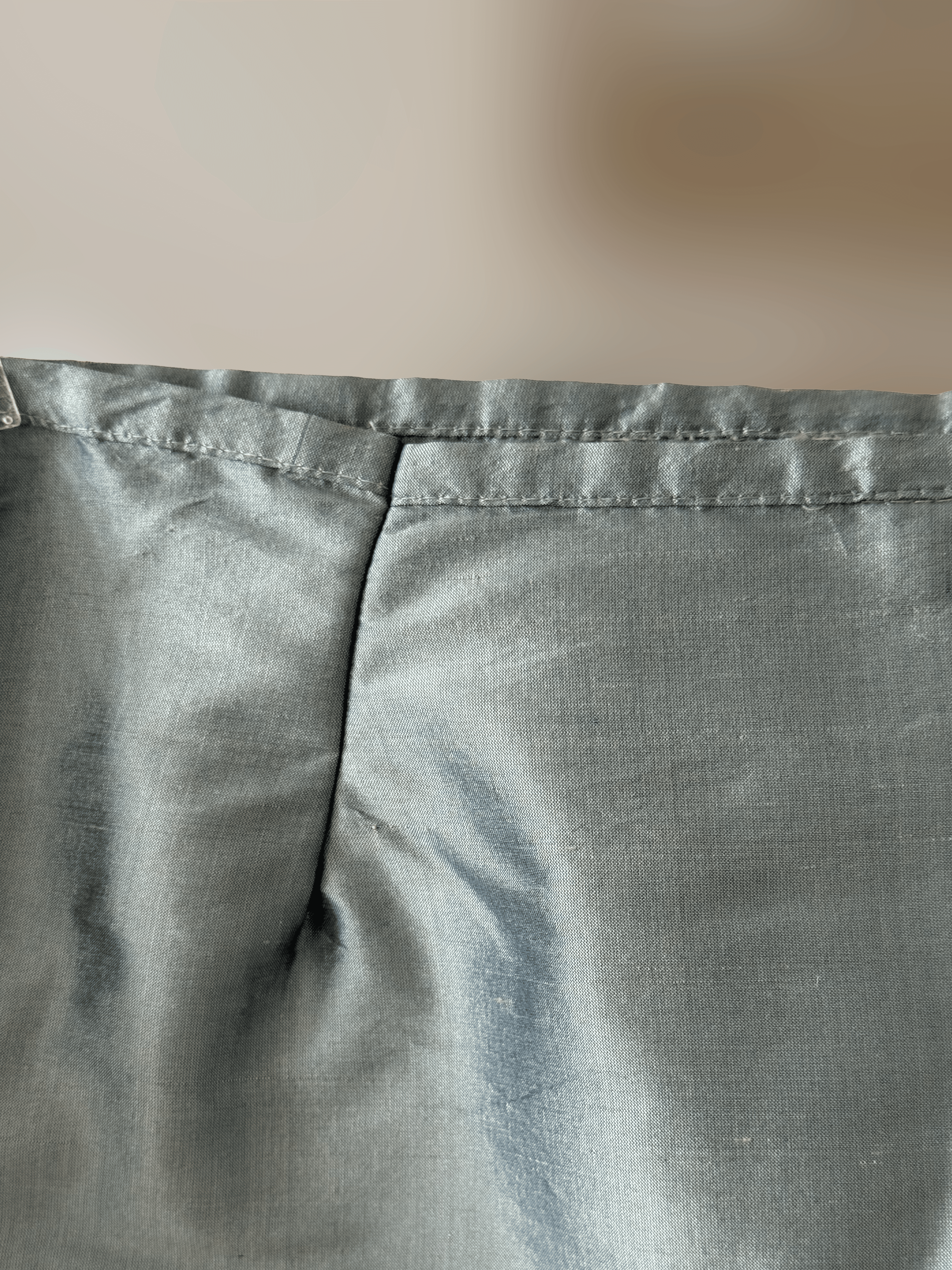 Close up of darts on back of skirt