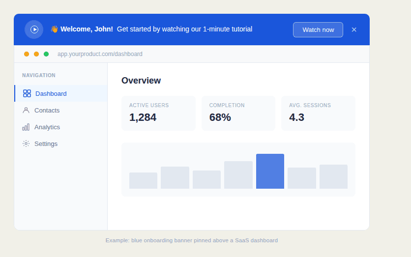 onboarding banner example
